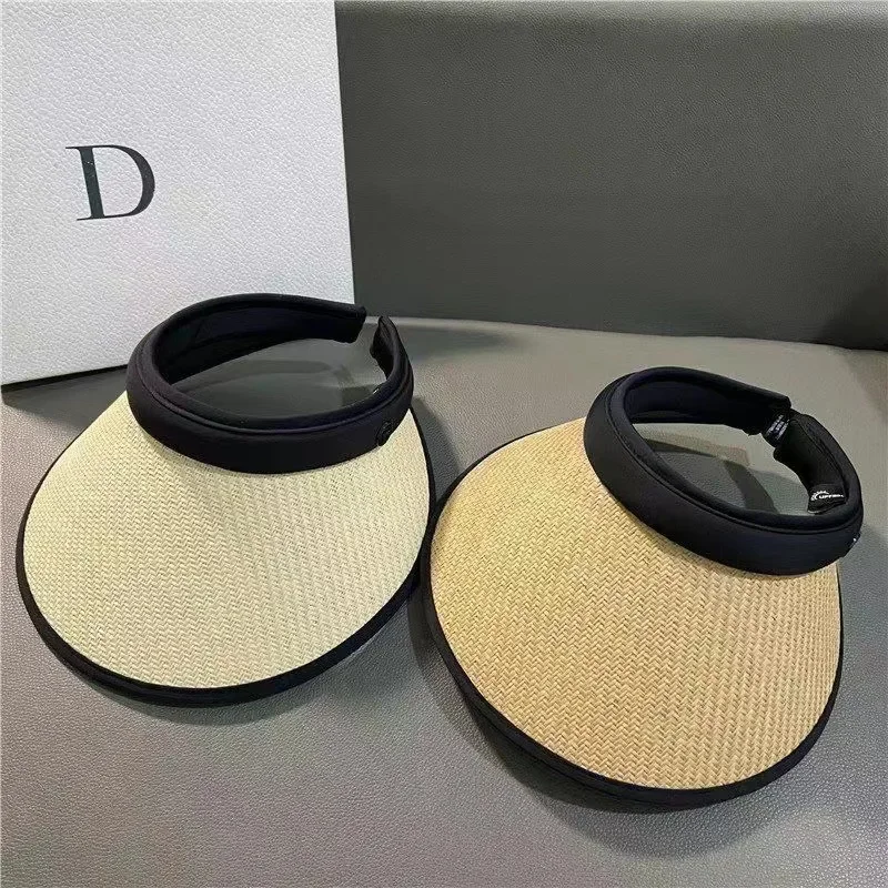 Female Summer Casual UPF50+ Sun Hat Empty Roof Straw Hat UV Protection Sun Visor Foldable