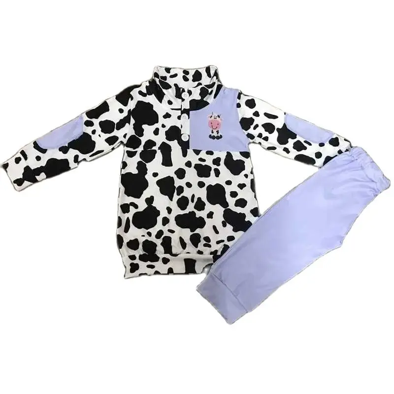 Cow Point Set for Autumn Boys Baby Clothing Set Tops Jacket + Pants Trousers Childrens Clothes 0-16 Years Old Boys