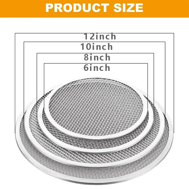 Aluminum Pizza Pan 6/8/10/12/14inch Pizza Baking Screen Mesh Pizza Tray with Hole for Oven Bakeware Outdoor Barbecue Mat