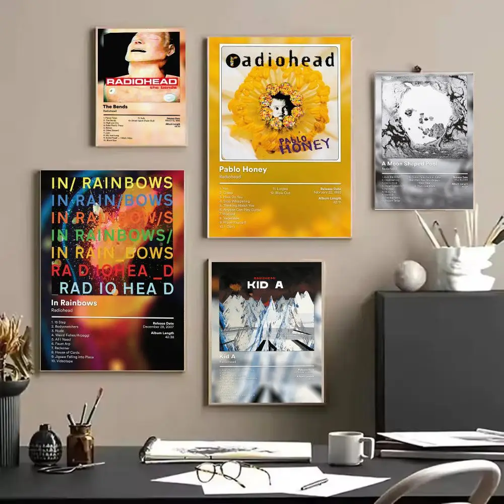 Hot Rock Band R-Radiohead Poster Trendy Aesthetic Wall Art high-end Bedroom Home Cafe library Decor