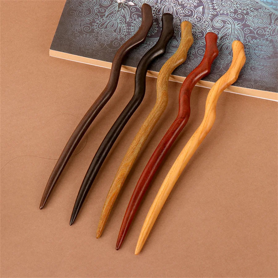 

New Chinese style elegant wooden hairpin women's hairpin simple hair fork retro Hanfu cheongsam headdress hair accessories