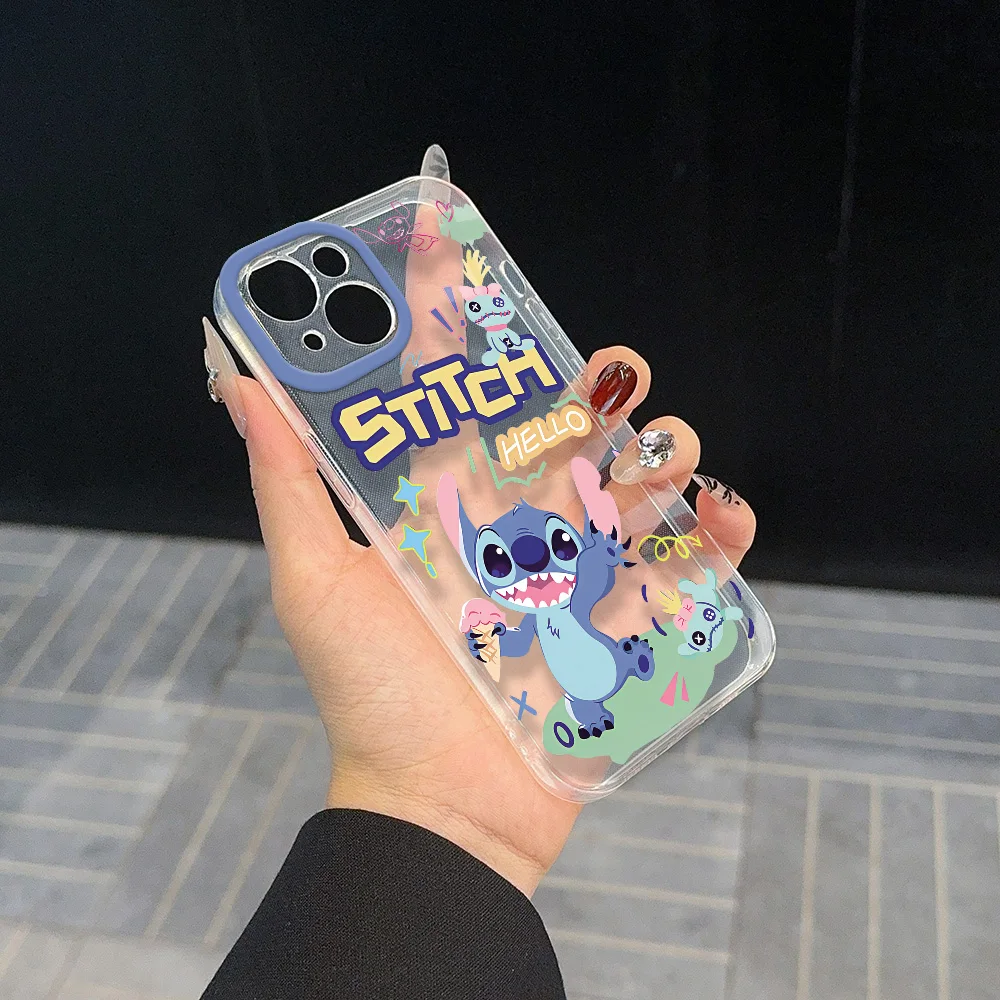 Stitch Clear Space Phone Case for Xiaomi Mi 10 10T 11 11Lite 12 12Lite 12T 13 14 Poco F4 F5 X4 X5 M45 Pro 5G Transparent Cover