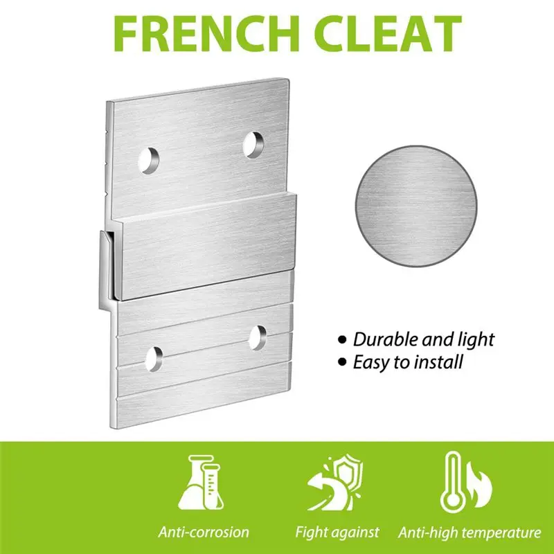 A68P-1 Set 5In French Cleat Hanger Heavy Duty Metal Hanger Photo Rack Art Frame Wall Hardware Z-Barfor Hook Mirror Durable