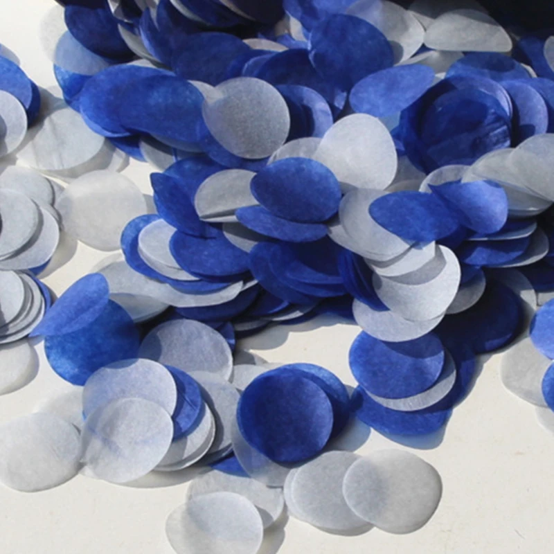 2024 Popular Navy Blue and Grey Fall Wedding Biodegradable Circle Confetti Inspirations Throwing