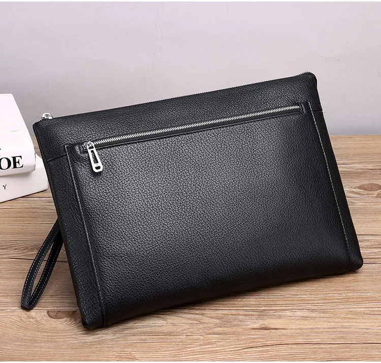 Bolsa de couro macio para negócios, moda de camada superior de couro macio, mensageiro genuíno, marca de luxo, bolsa de mão de couro leve e luxuosa