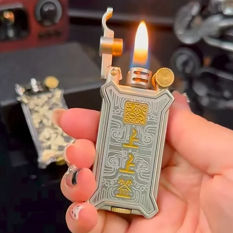 

CHIEF металлическая керосиновая зажигалка, креативная ретро винтажная шлифовальная круга, персонализированные модные инструменты для дымового освещения, дающие друзьям