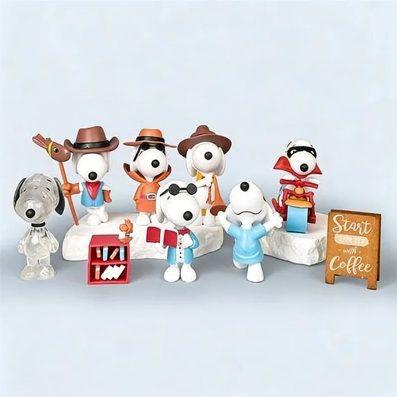 

Snoopy Cartoon Dolls Decoration-6 Pieces Anime Action Figures Cute Q Figurals for Car Desk Children’s Christmas Birthday Gifts