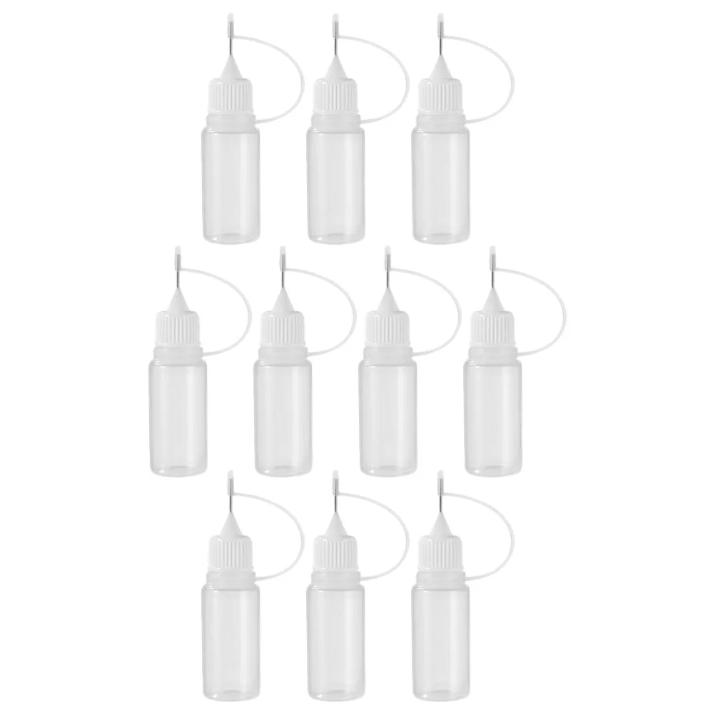 

10 Pcs Squeeze Bottles Pe Pinhole Needle Oil Glue Applicator Plastic Precision Tip