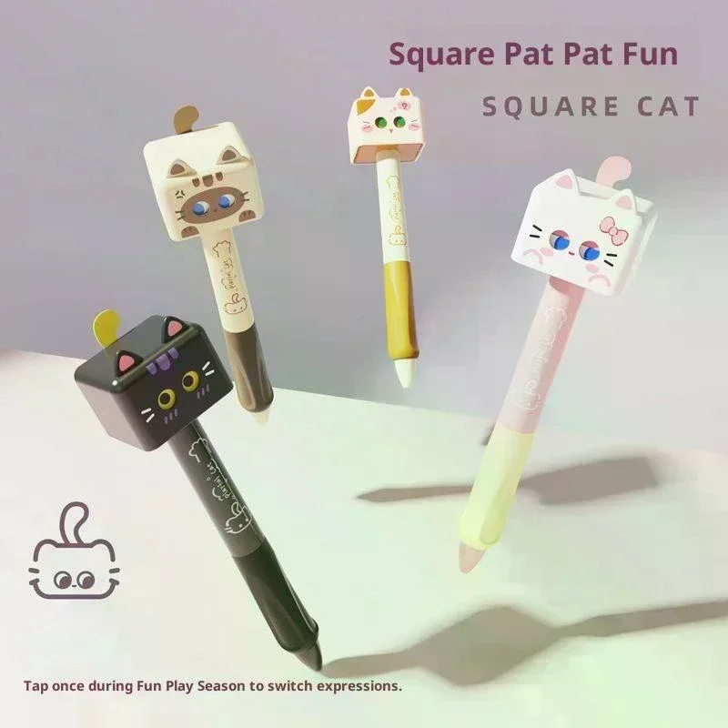 

1/4Pcs Cute Cat Gel Pen 0.5mm Black Ink Smooth Ballpoint Pen Stress Relief Quick Drying Neutral Pen School Office