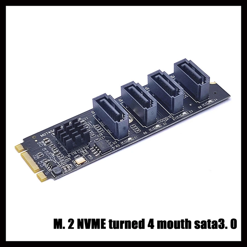 

1 Piece M.2 KEY-M NVME PCI-E To 4 Port SATA3.0 Expansion Hard Disk Add On Cards Drive Free HDD SSD Adapter