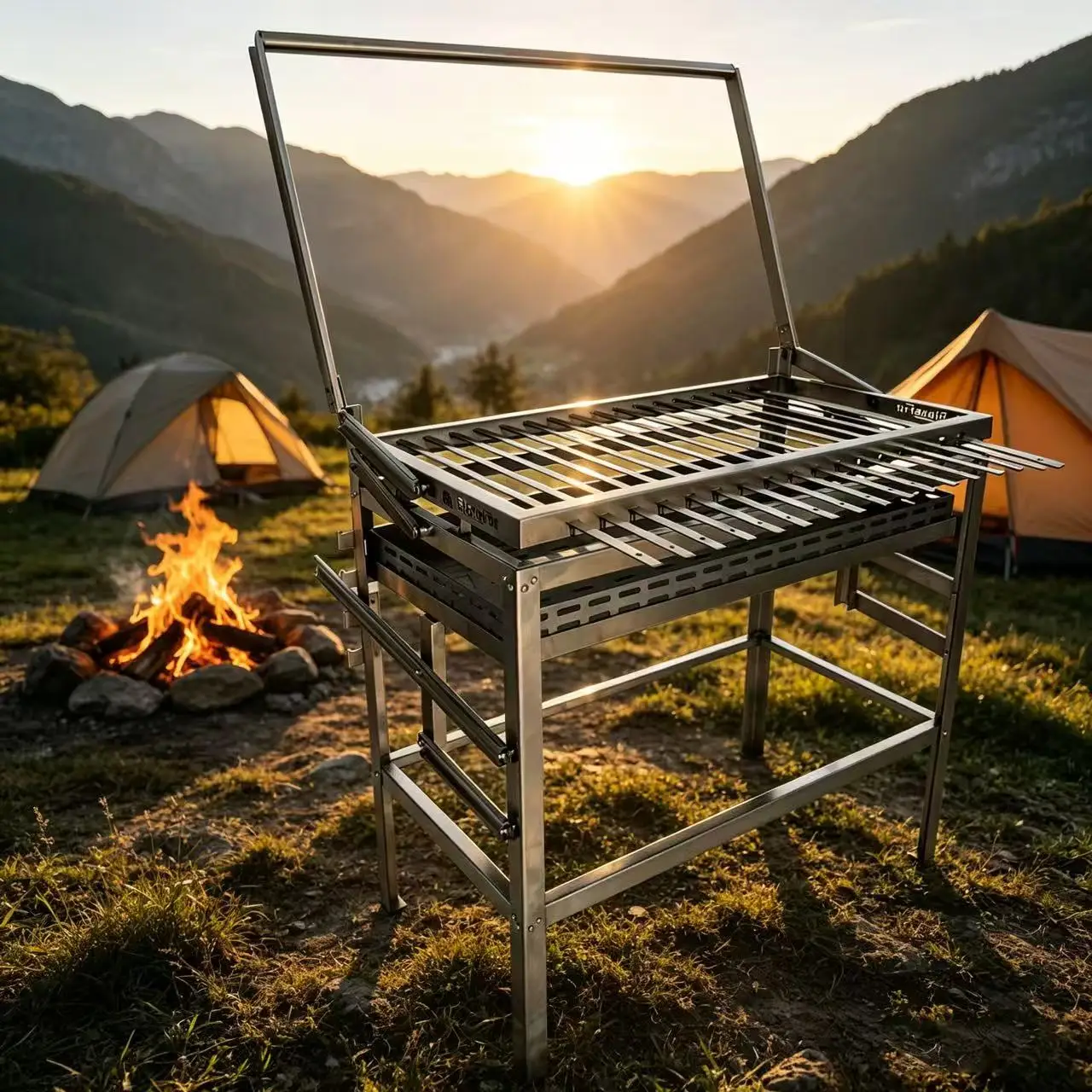 Flip Stainless Steel Barbecue Grill Desktop Outdoor Barbecue Grill 2026 New Bbq Grill