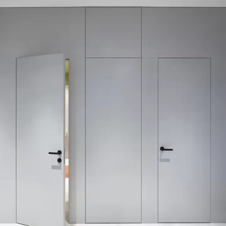 

Современная невидимая деревянная дверь JC с индивидуальным цветом и скрытым дизайном