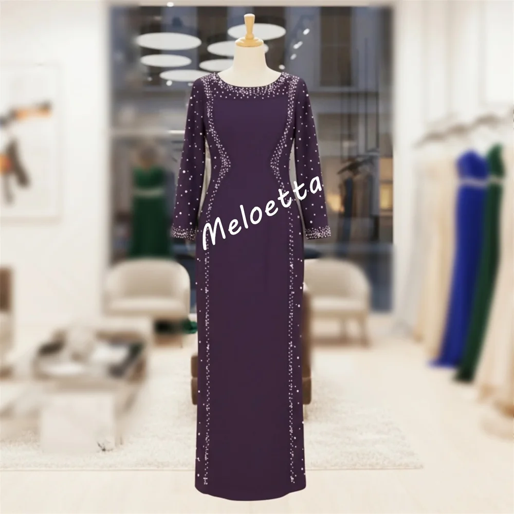 Personalizado glitter o-pescoço em linha reta vestidos longos clássicos vestidos de noite femininos sob medida ocasião elegante vestido de festa