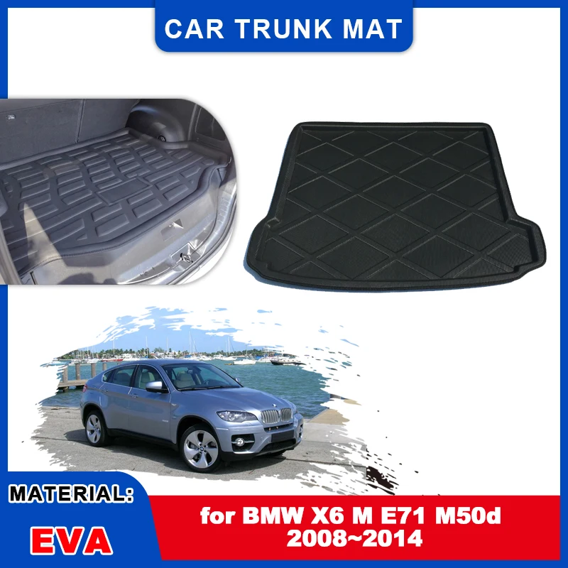 Car Trunk Liner for BMW X6 M E71 M50d 2008~2014 2009 2010 Cargo Mat Waterproof Luggage Cover Carpet Storage Pad Part Accessories