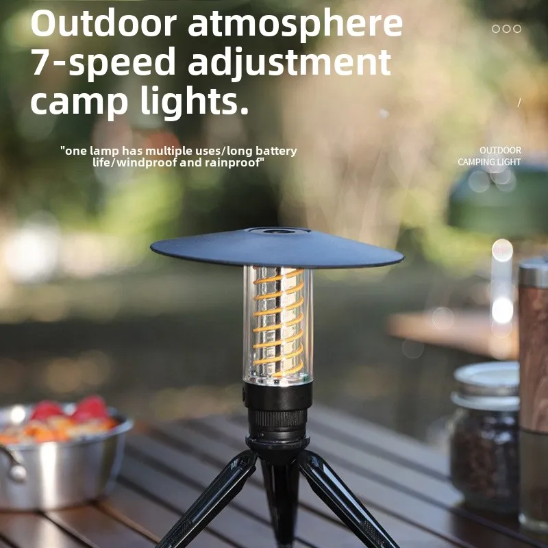 

Светодиодные фонари для кемпинга на открытом воздухе, портативное освещение, длительный срок службы батареи, атмосфера, зарядный навес, палатка, подвесные фонари для кемпинга