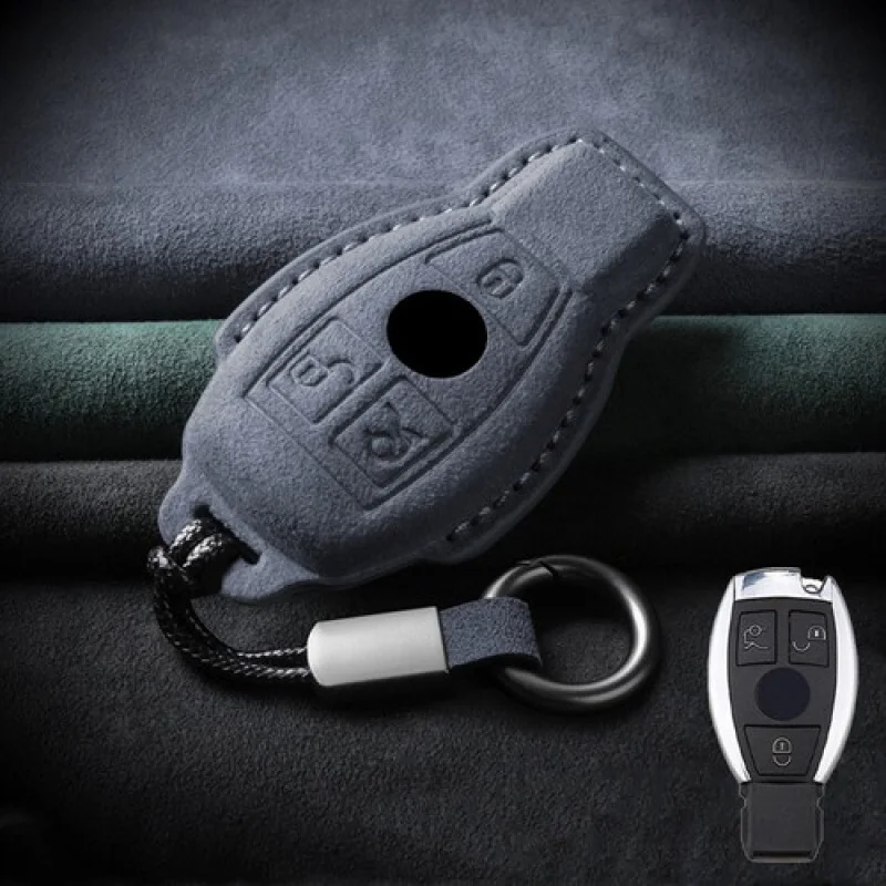 A + جلد الغزال سيارة مفتاح فوب غطاء لمرسيدس بنز C E S G CLS CLA CLK GLK #3