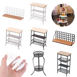 Dollhouse Miniature Furniture Shelf Kitchen Room Sideboard Bathroom Shelf Storage Display Rack Dollhouse Accessories Metal 1:12