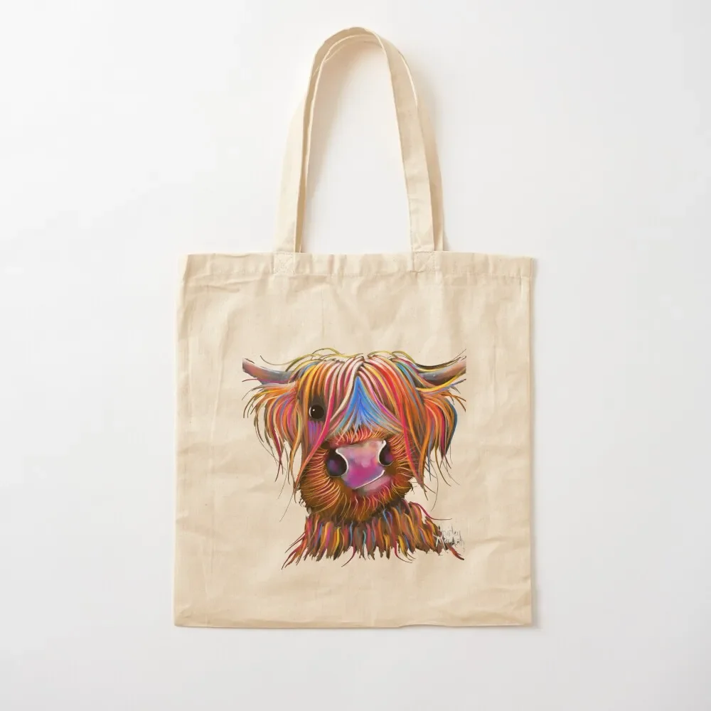 CoW PRiNT SCoTTiSH HiGHLaND ' BRuCe oN GReY ' BY SHiRLeY MacARTHuR Tote Bag Shopper bag the tote bag