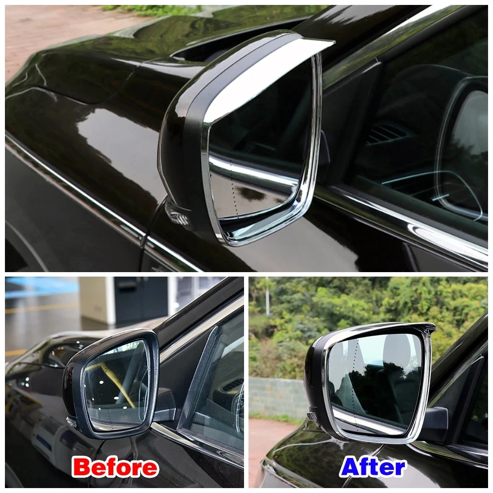 

For Renault Kadjar 2016 - 2022 For Koleos 2017 2018 2019 2020 ABS Rearview Mirror Frame Cover Rain Visor Trims Car Accessories