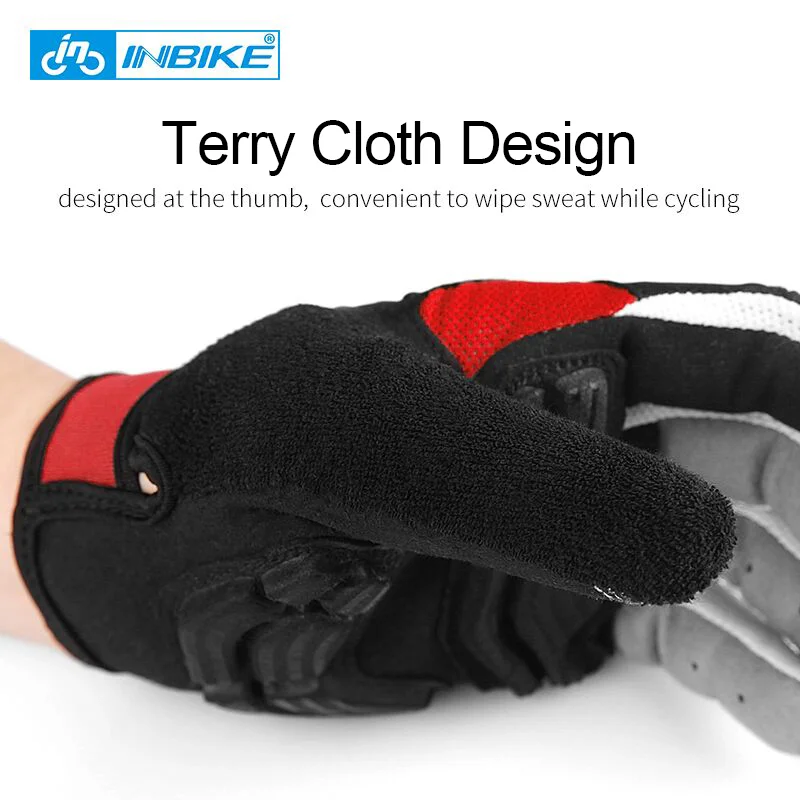 INBIKE-Gants de cyclisme à doigts complets pour hommes et femmes, accessoires de sport de vélo, VTT, écran tactile, fitness, escalade