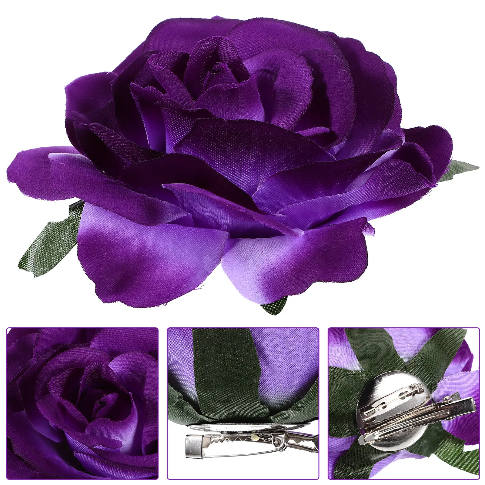 

Artificial 2 in 1 Rose Flower Hairpin Brooch Hair Clip for Wedding Prom Party Rose Brooch Pin Flower Hair Clip