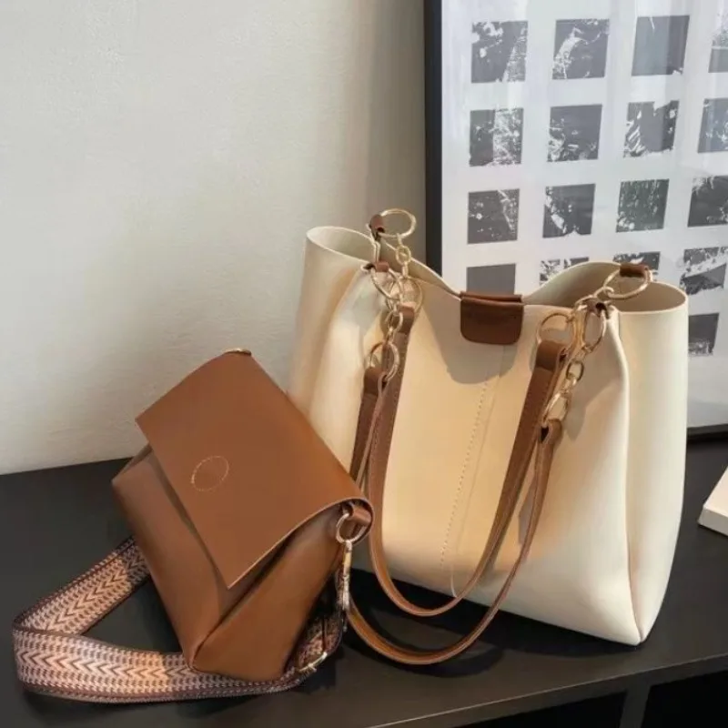 2023 Fall Winter High-grade Texture Large-capacity Bag Women's Bag Versatile Cross-body Bag Shoulder Tote Bag Two-piece Set