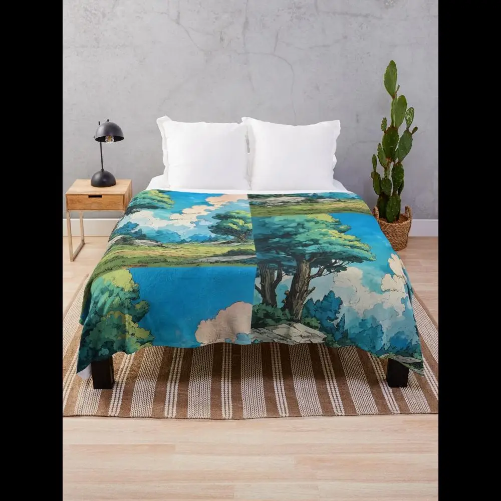 Cozy Classic Anime Landscape Throw Blanket for Ultimate Comfort and Style in Your Living Space
