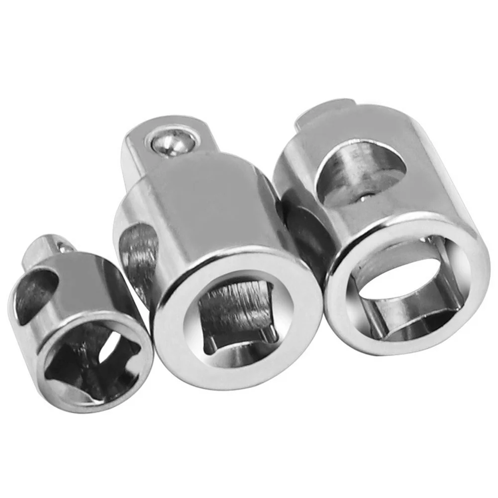 3pc 1/2 3/8 1/4 Socket Extension Bar Adapter Wrench Converter Socket Joints Ratchet Drive Adapter Drive Converter Kit For Wrench