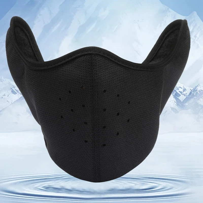 Winter Balaclava Fleece Warmer Motorcycle Face Mask Breathable Half Ski Mask Scarf Motorbike Cycling Bicycle Biker Mask