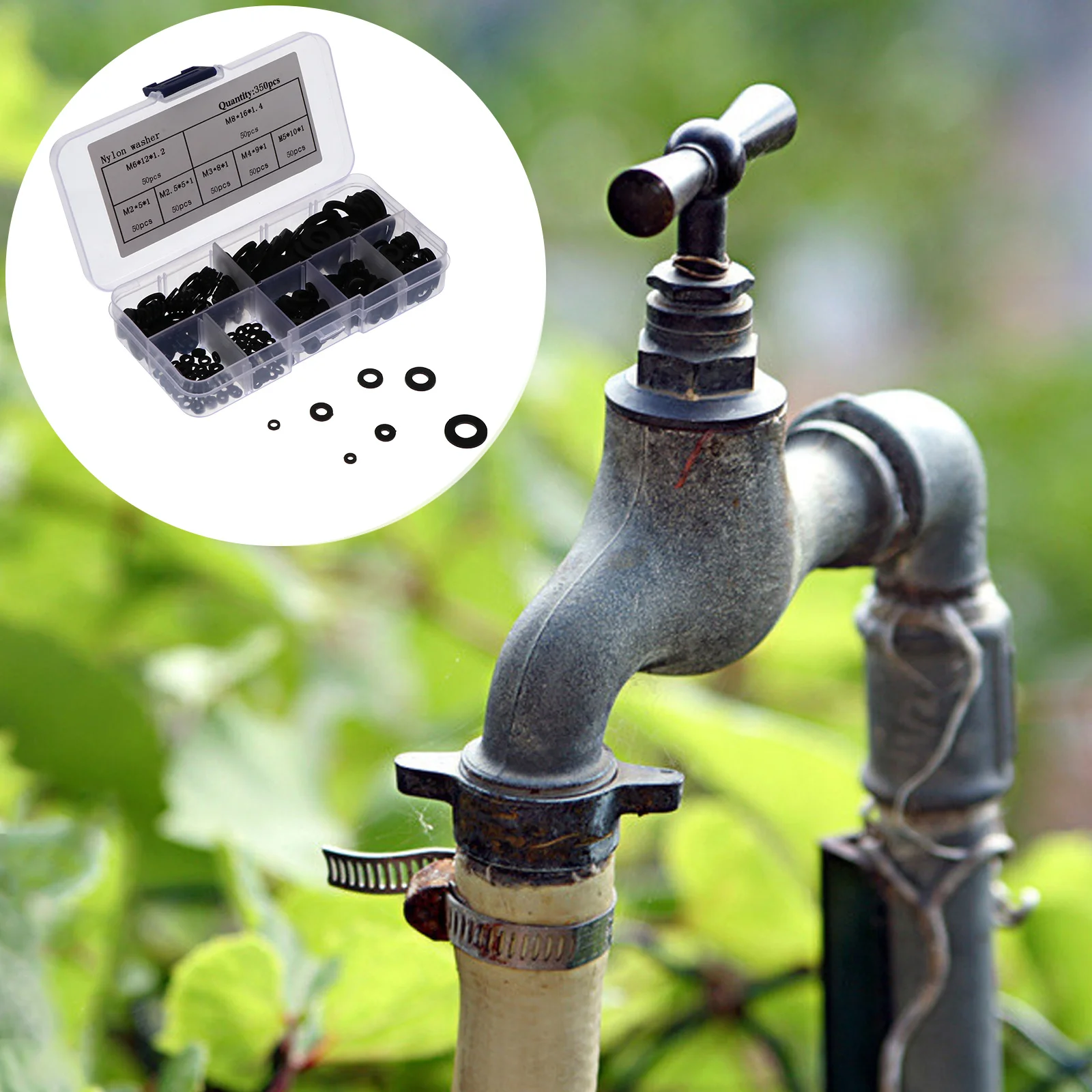 

350pcs Flat Washers Nylon Insulated Non-Magnetic Spacers For Electrical Automotive Marine Use Sealing Gasket Ring Spacer