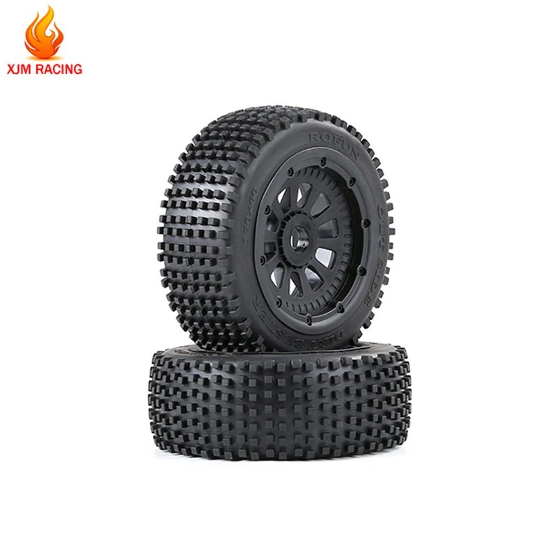 2pcs Small Nails Tire Front or Rear Wheel Tyre Assembly for 1/5 Losi 5ive T Rovan LT Kingmotor X2 General BAJA 5S SLT V5 Rc Car