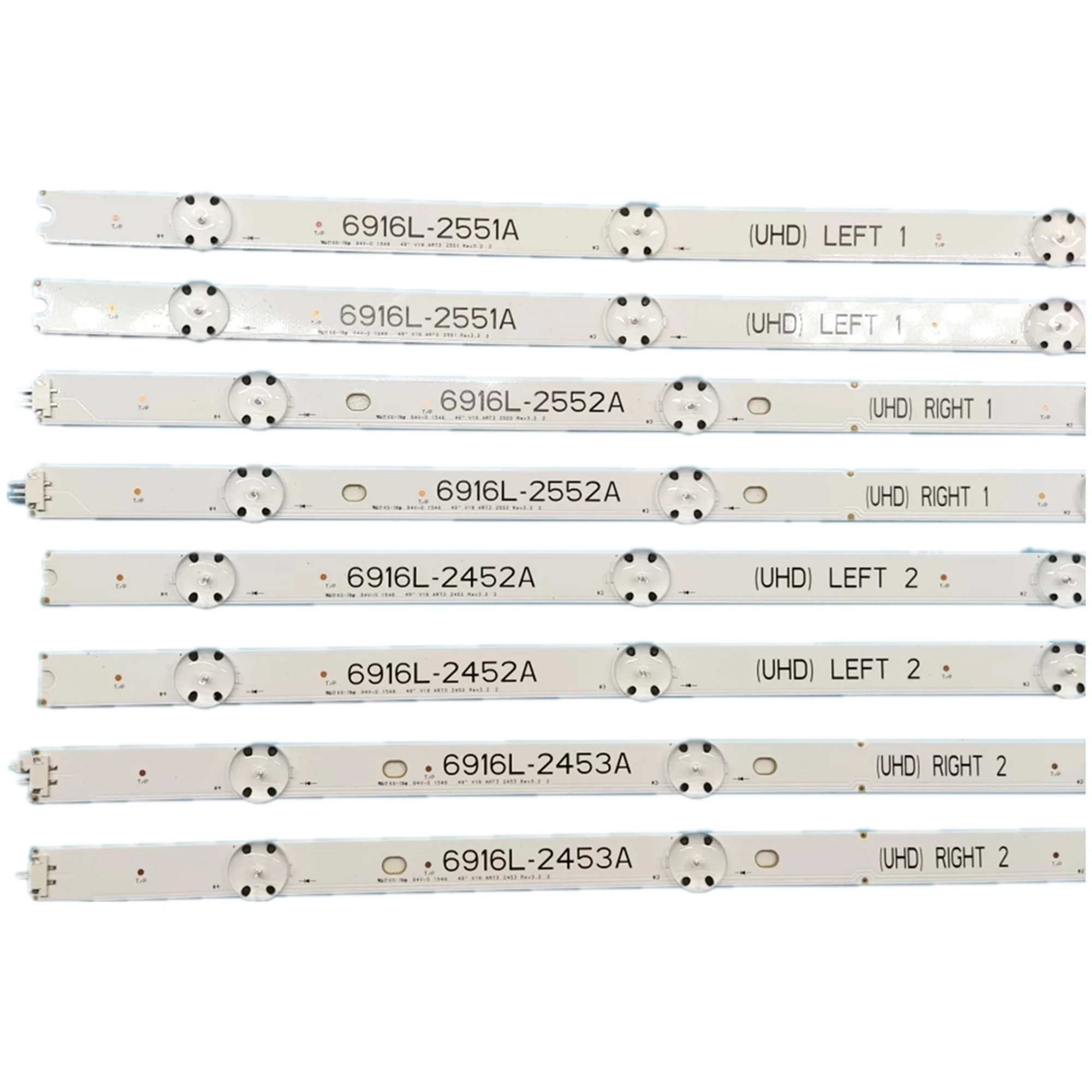 New 8Pcs LED Backlight Strip Bar for 49