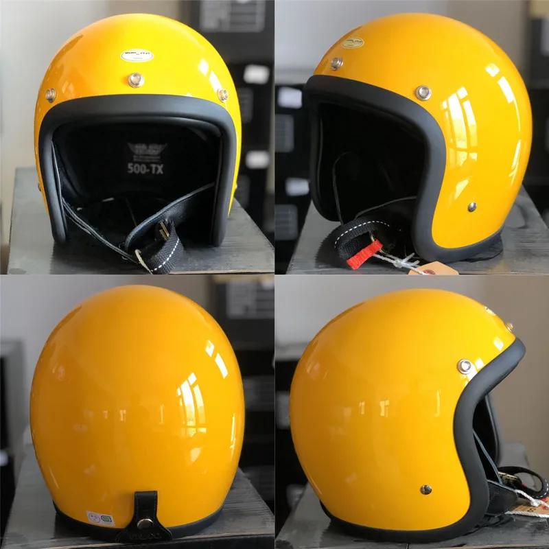 Retro 3 4 Open Face Motorcycle Helmet Small Shell Fiberglass Lightweight Breathable Comfortable for Men Women
