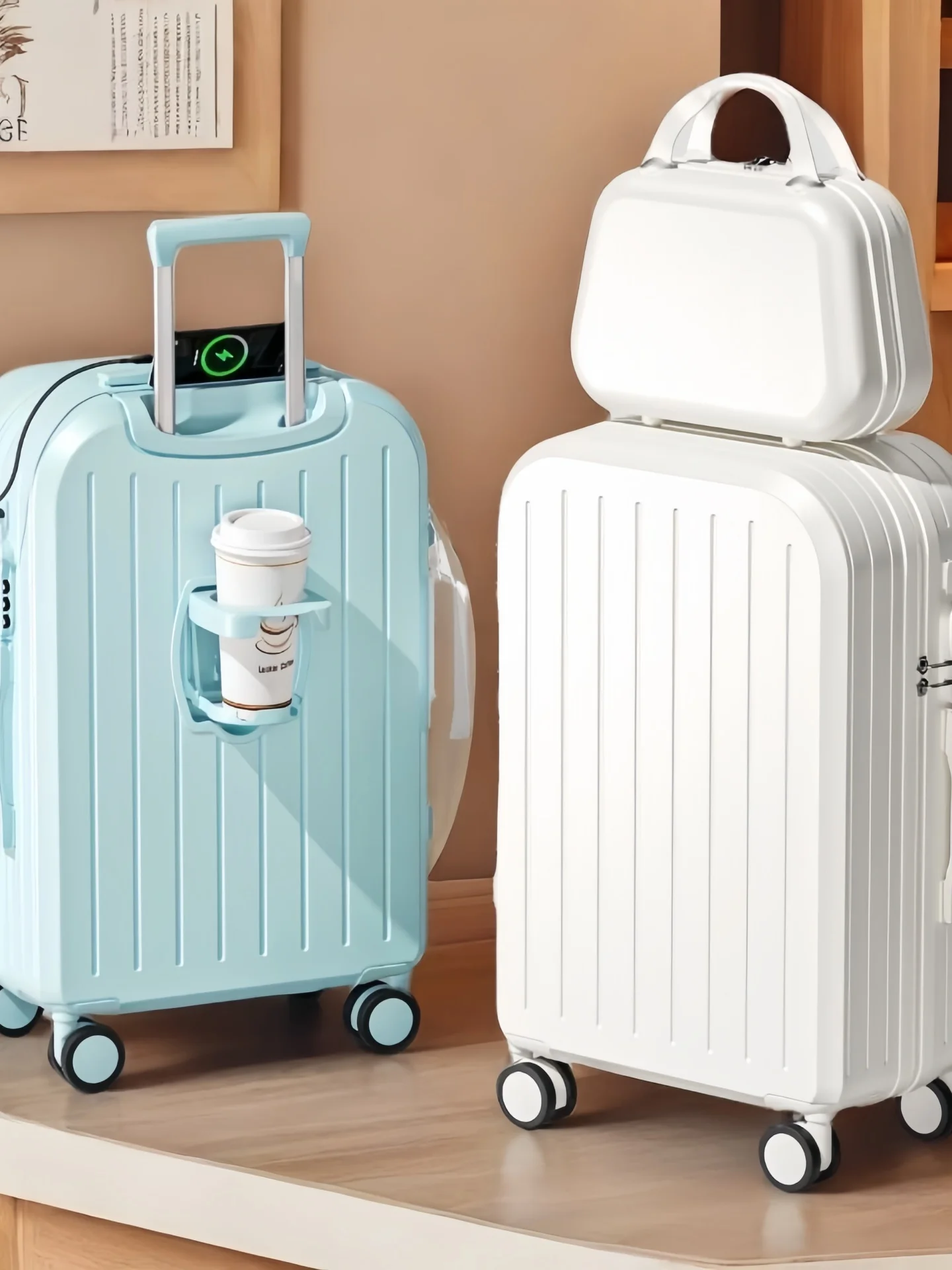 20インチ-機内持ち込みスーツケース-おしゃれな旅行バッグ-パスワードロック付き-静音ユニバーサルホイール-男女兼用-チェックインバッグ