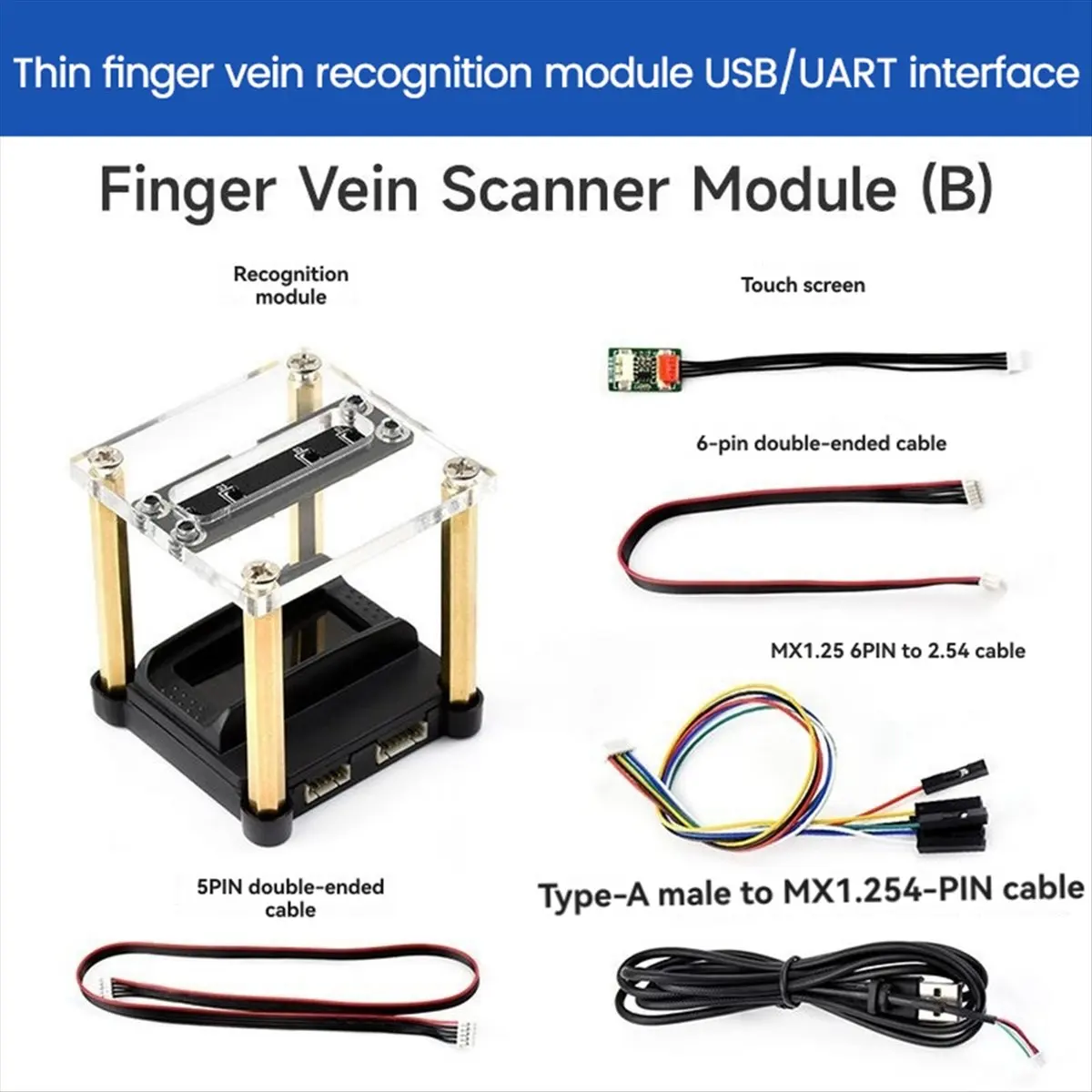 HowAA87 Finger Vein Scanner Module 192MHz 32-Bit ARM Cortex-M4F Support 100 ID User Capacity for Smart Door Lock