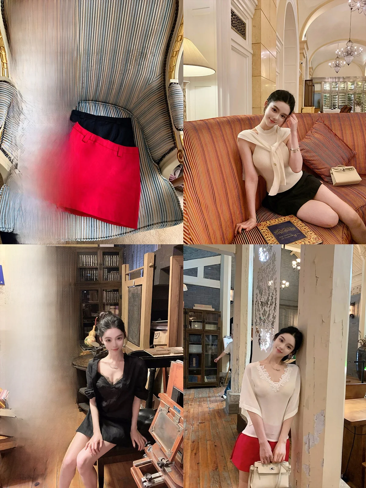 

High Waist Slimming Faionable Two Tone Split Skirt Pants Women's Hotdog Very Spicy High End Korean Fem Faion