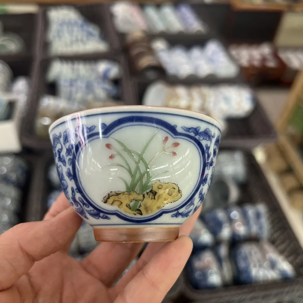 Jingdezhen Pastel Cup Blue and White Porcelain Set Chinese Style Antique Fragrance Commercial Tea Cup