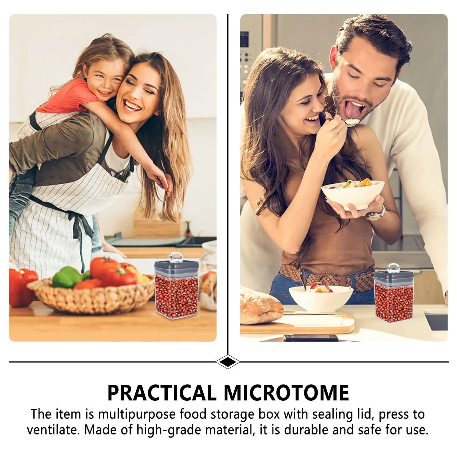 

1pc Plastic Sealed Jar 1200Ml Transparent Food Storage Container Kitchen Pantry Cereals Snack Jar Multi-Functional Airtight