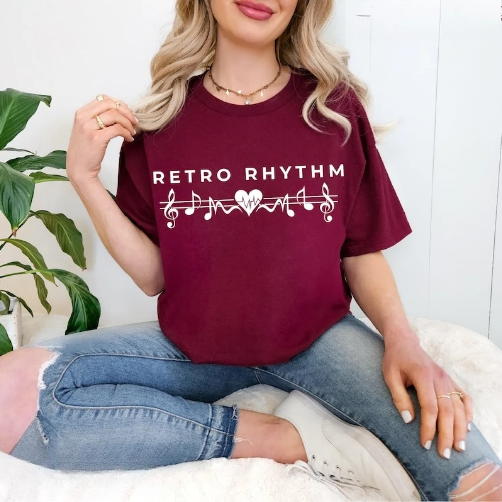 

D'angelo TShirt Retro Rhythm Soul Music Shirt Heartbeat Music Notes Design Clothing Vintage R&B Inspired Graphic Tee Women Tops