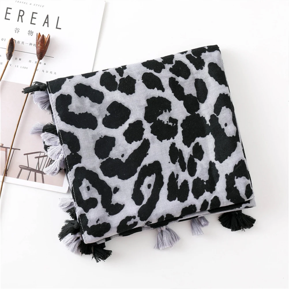 

Long Women Cotton Scarf Lightweight Leopard Shawl Wraps Dressy Winter Warm Ideal Gift Soft Stylish Fashion Accessories Scarves
