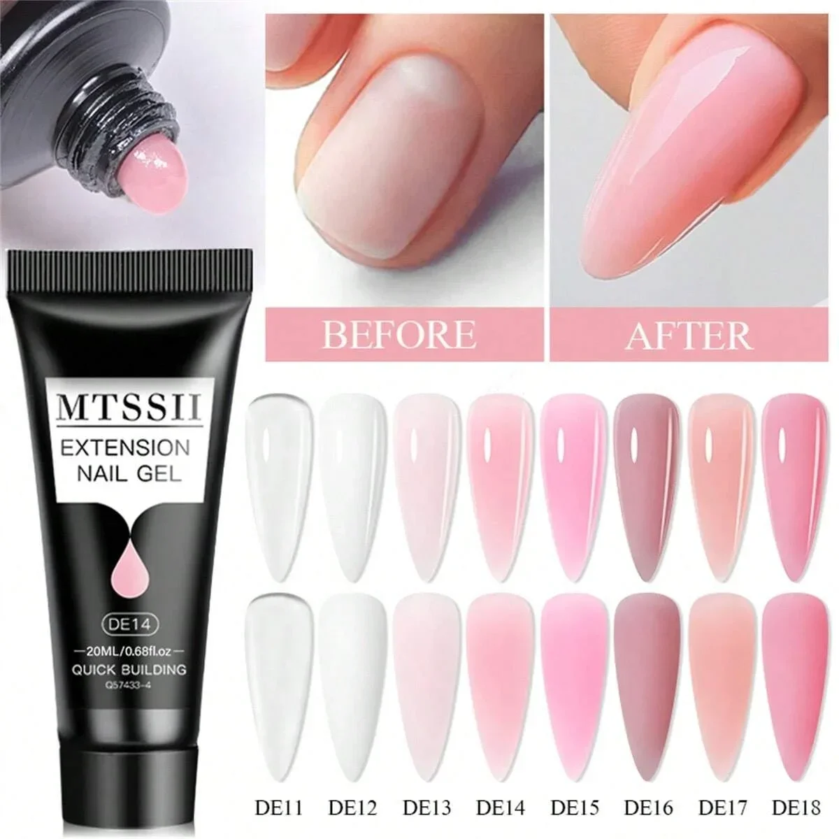 13 stücke Schnell Verlängerung Gel Nagellack Set Klar Rosa Nagel UV Gel Spitze Form Acryl Pinsel Kit Mit Nagel verlängerung Formen Maniküre