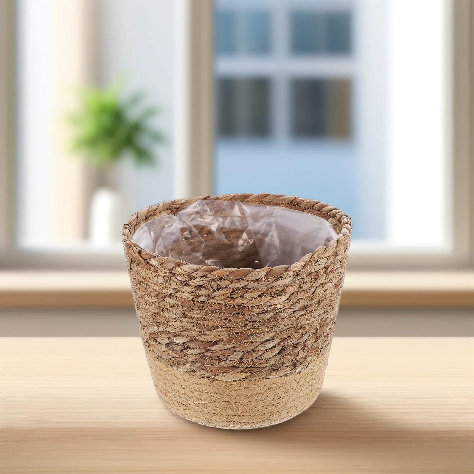 

Hand Woven Seagrass Planter for Plants Indoor Decorative Flower Pot Storage Basket Durable Woven Basket for Home Use Planters