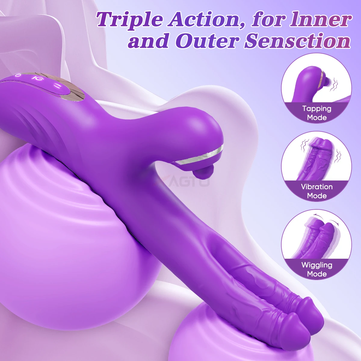 Realistic Double Dildo Vibrator for Women Flapping Clitoris Stimulator Female Swing G Spot Dildo Vibrating Sex Toys For Adults