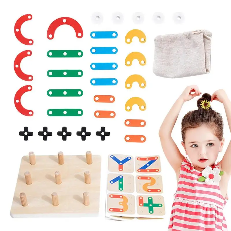 Tic-Tac-Toe Board Montessori Wooden Variety Puzzle XO Chess Board Family Children Mini Game Tik Tak Toe For Kids Birthday Party