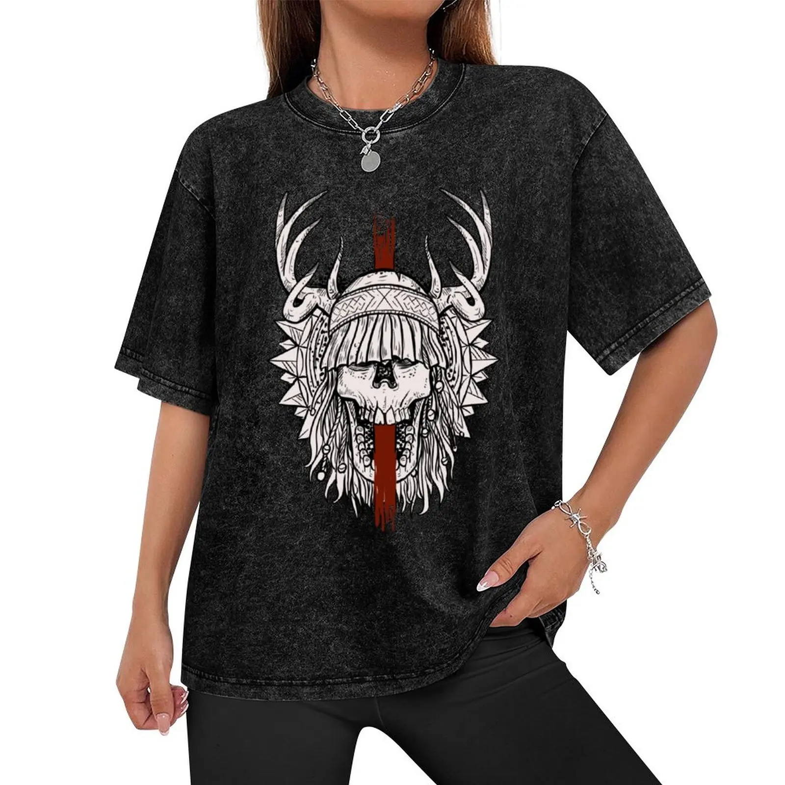 Heilung shaman skull T-Shirt luxury t-shirt summer tops men tshirt