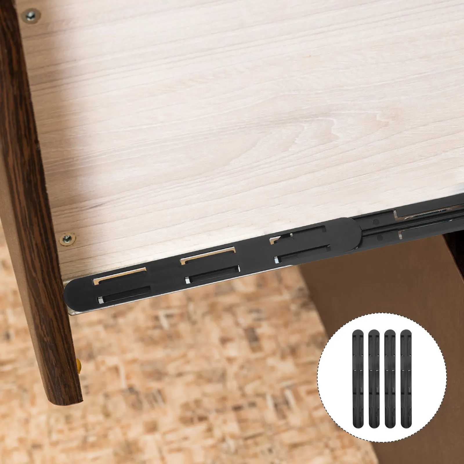 4Pcs Drawer Rails Replacement Bottom Mount Slide Track Smooth Silent Drawer Slides Kitchen Cabinet Storage Organizer