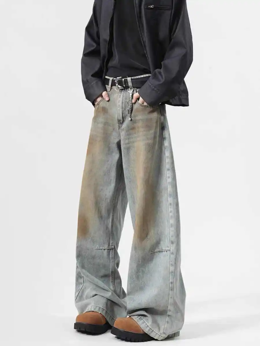 

Женские синие мешковатые джинсы Y2k в японском стиле 2000-х годов, джинсовые брюки большого размера, винтажные джинсовые брюки-бойфренды в стиле Харадзюку, одежда 2025 г.