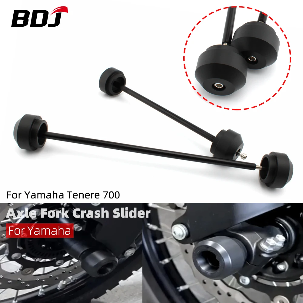 

BDJ Tenere 700 Rear Front Axle Fork Crash Slider For YAMAHA Tenere700 XT700Z XT 700 Z 2019 2020 2021 Anti-Fall Rubber Slider