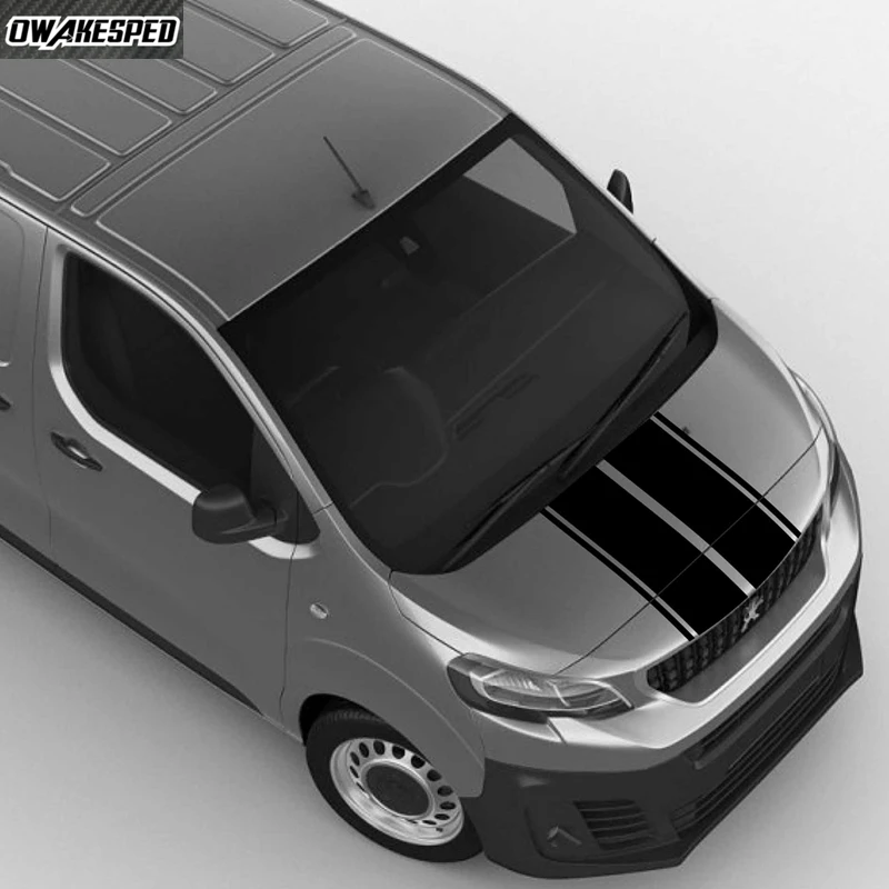 Autocollants en vinyle à rayures pour capot de voiture, style de course pour Peugeot Expert, carrosserie automobile, couverture de moteur de capot de voiture, autocollants de décoration, accessoires