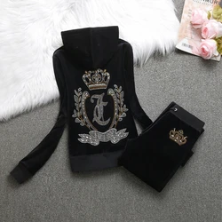 Y2K Velvet Tracksuit Women's Two Piece Set Hoodies Top and Pants Suit Casual Jogging Suit